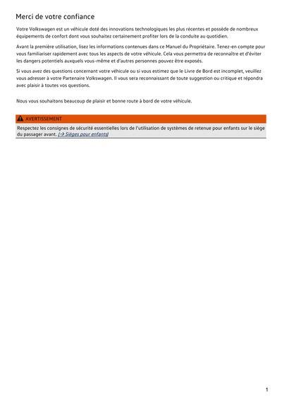 Couverture Notice Volkswagen T-Roc